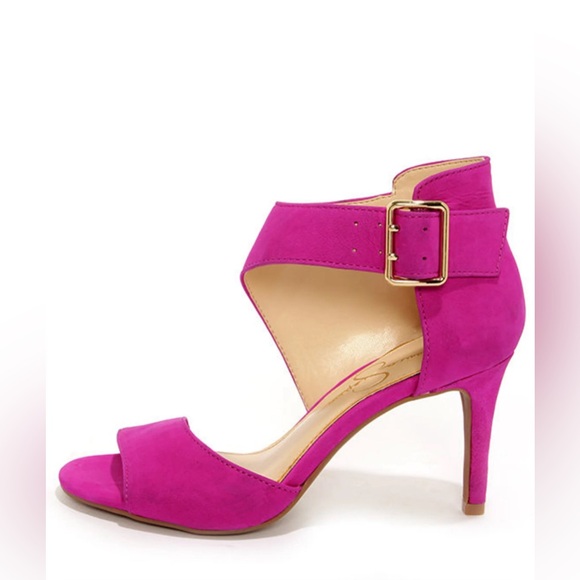 Jessica Simpson Marrionn Twilight Magenta Suede Leather Heels size 7.5 - Picture 2 of 6